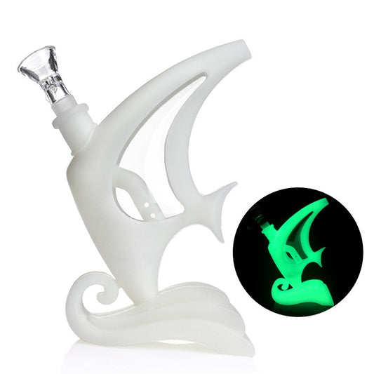 Glow in the Dark Piranha Silicone Bong | 6.5 inch